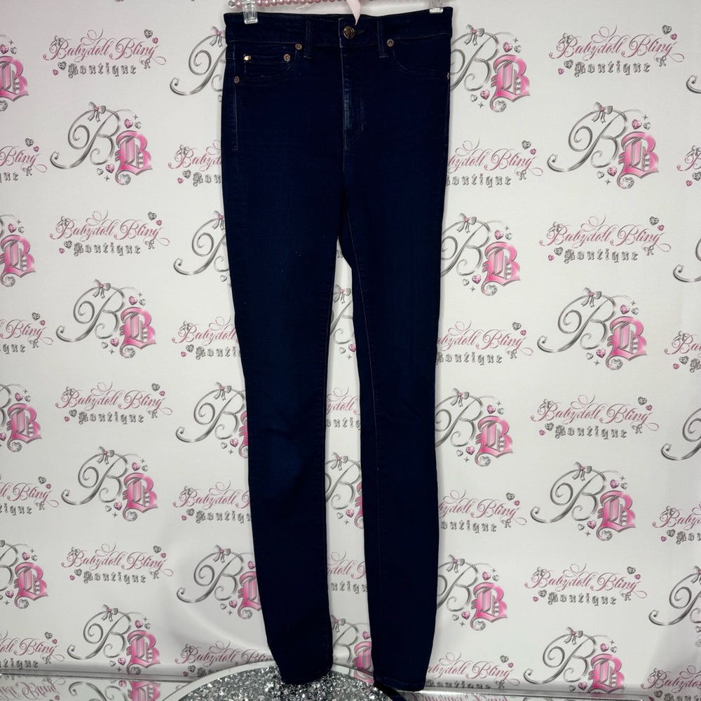 Paradise mine jegging pants denim dark blue skinny jeans high rise aritzia